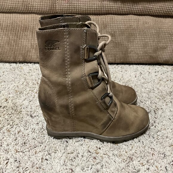 Sorel Womens Joan Of Arctic Wedge II Lace Up Boots Size 6 Elk Suede Waterproof C - Picture 13 of 15